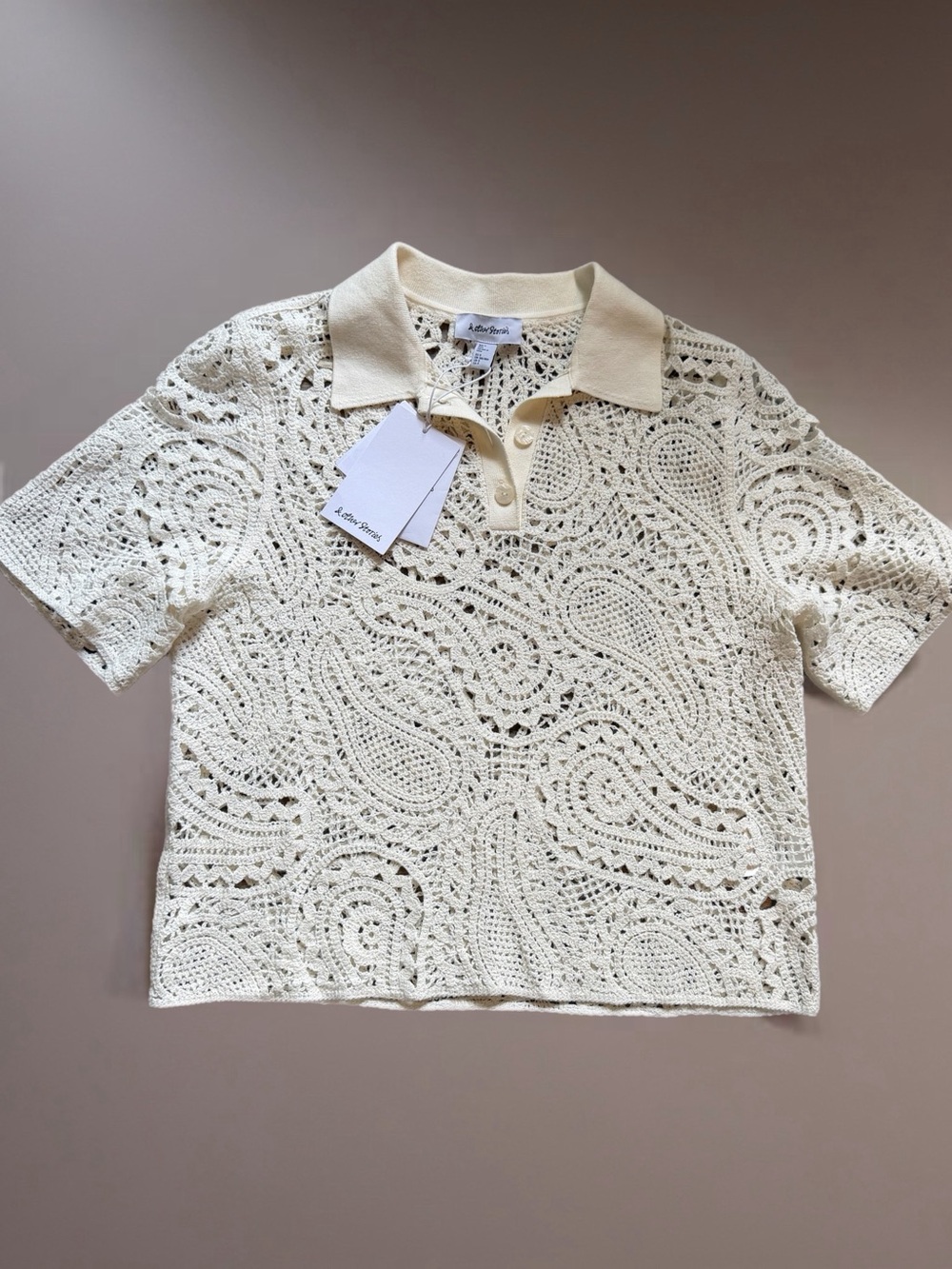 & Other Stories Crochet Paisley Polo NWT size small - Picture 3 of 7